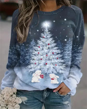 Fashion Floral Print Long-sleeved Women's Sweater