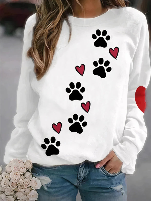 Fashion Floral Print Long-sleeved Women's Sweater