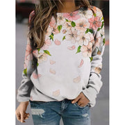 Fashion Floral Print Long-sleeved Women's Sweater