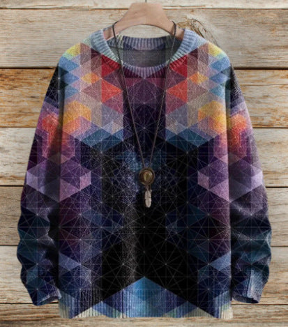 Fashion Floral Print Long-sleeved Women's Sweater