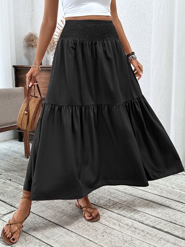 Small Floral Three-layer Long Patchwork Skirt