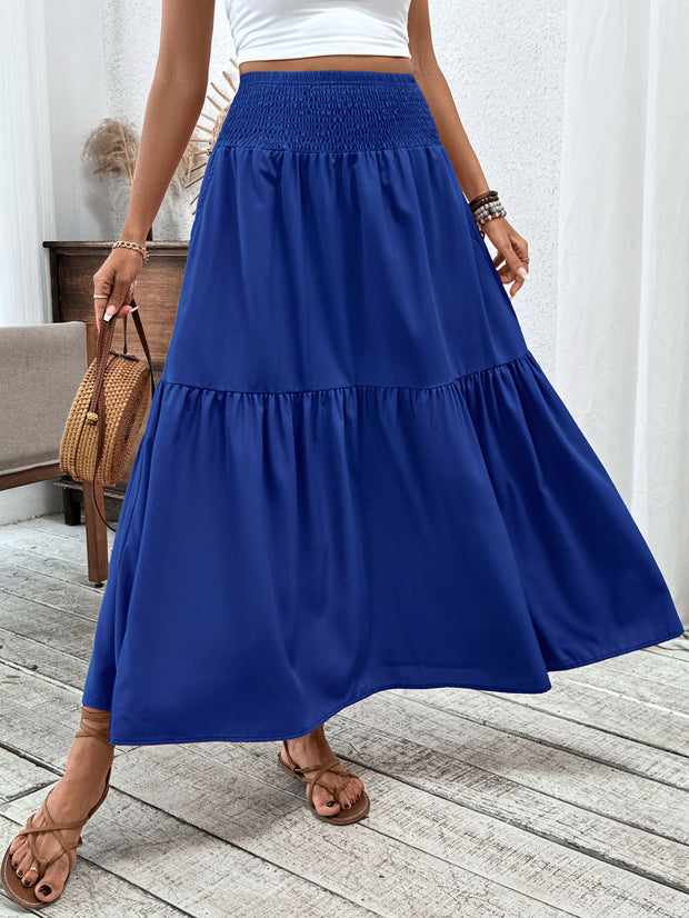 Small Floral Three-layer Long Patchwork Skirt