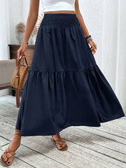 Small Floral Three-layer Long Patchwork Skirt