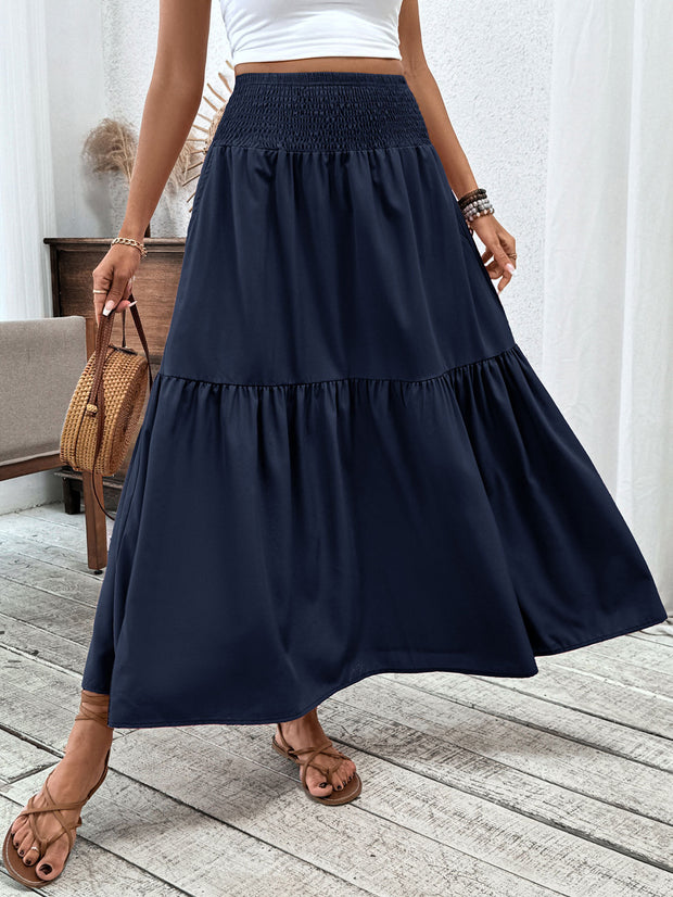 Small Floral Three-layer Long Patchwork Skirt