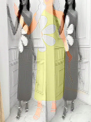 Large Flower Off-the-shoulder Sling Dress