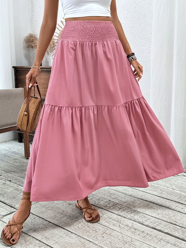 Small Floral Three-layer Long Patchwork Skirt