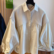 Loose Casual Knitted Stitching Shirts Women