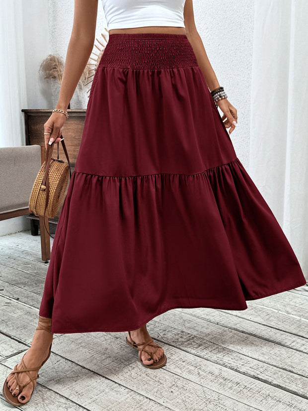 Small Floral Three-layer Long Patchwork Skirt