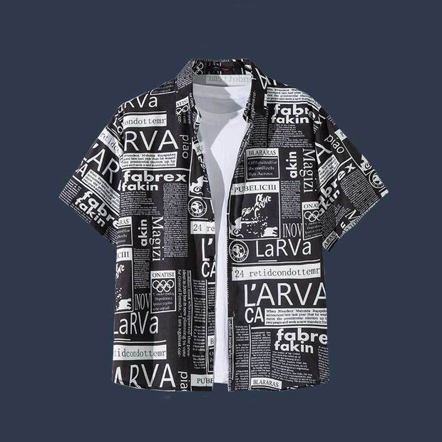 Vintage Oil Painting Floral Shirt For Men
