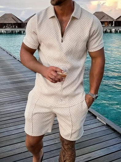 Polo Shirt Sports Short Sleeve Shorts  For Men