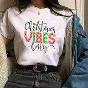 Christmas Fashion Printed Short Sleeve Tops For Men And Women