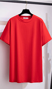 Extra Large Flattering Loose Mid-length Short-sleeved T-shirt For Women