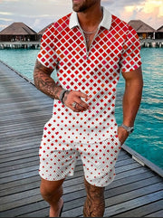 Polo Shirt Sports Short Sleeve Shorts  For Men