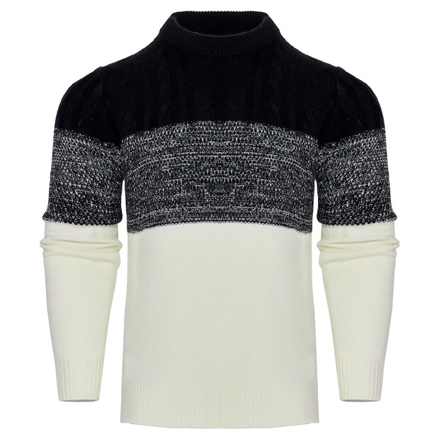 Men's Casual Long Sleeve Cable Knit Pullover Sweater