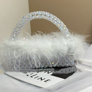 Large Ostrich Feather Handmade Beaded Feather Handbag