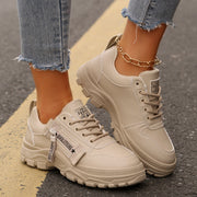Side-Zipper Design,Thick-soled For Women Sneakers