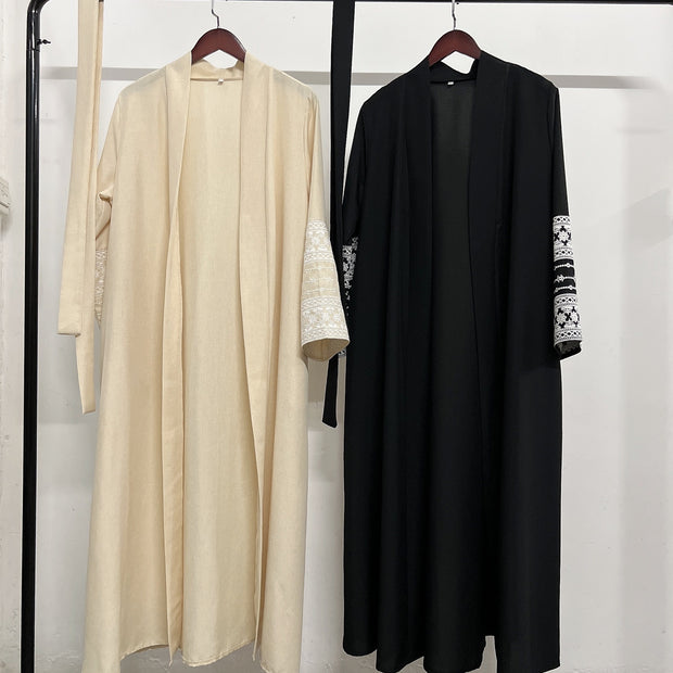 New Stitching Tied Cardigan Embroidery Dress