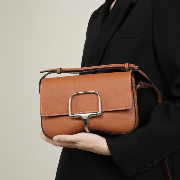 Leather Palm Print Shoulder Bag