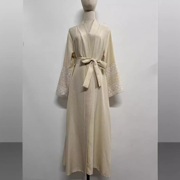 New Stitching Tied Cardigan Embroidery Dress