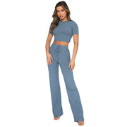 Casual Set Female Solid Color High-elastic