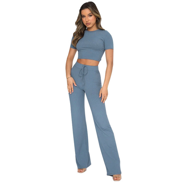 Casual Set Female Solid Color High-elastic