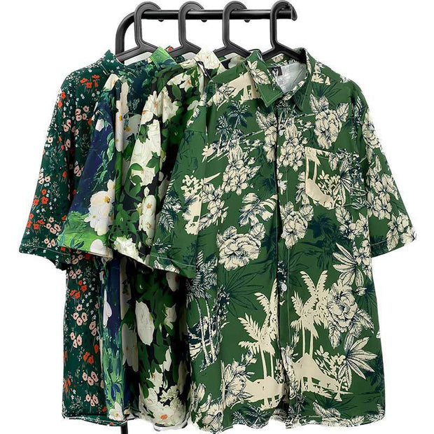 Vintage Oil Painting Floral Shirt For Men