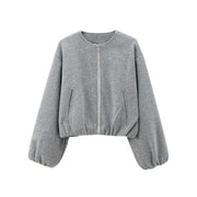 Women's French Design Soft Bomber Jacket Coat