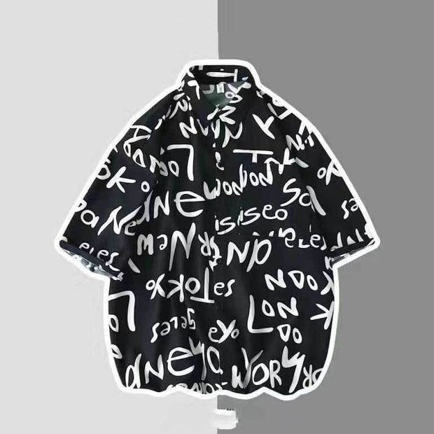 Vintage Oil Painting Floral Shirt For Men