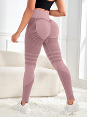 Line Hip Lifting Sport Women's High Waist Stretch Leggings