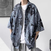 Vintage Oil Painting Floral Shirt For Men