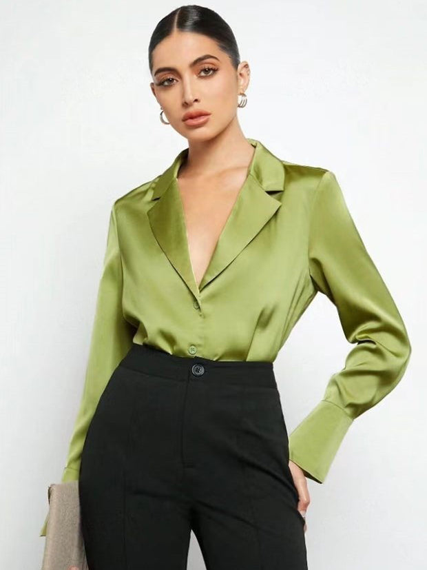 European And American Women's Clothing Minimalist Long Sleeve Shirt