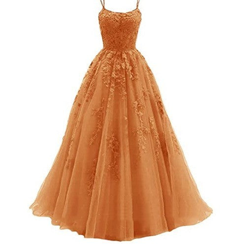 Camisole Ball Gown Long Tulle Lace Party Evening Gown