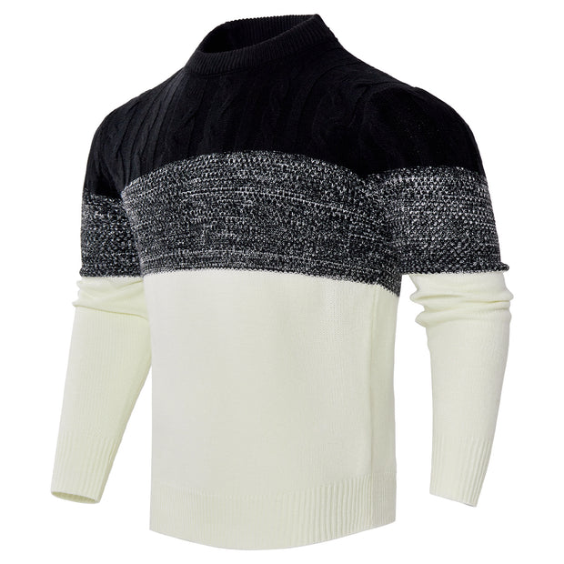 Men's Casual Long Sleeve Cable Knit Pullover Sweater