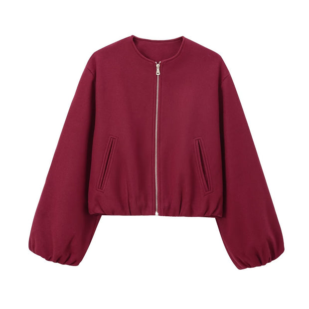 Women's French Design Soft Bomber Jacket Coat