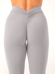 High Waist Yoga Pants For Women, Seamless, Scrunch Butt, Elastic, Ultra-Soft Comfort Fit, Solid Color Sports Leggings