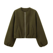 Women's French Design Soft Bomber Jacket Coat