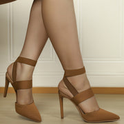 Elastic Band Stretch High Heels Pointed Sandals