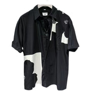 Design Contrast Short-sleeved Shirt For Men